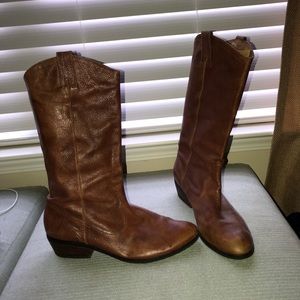 High brown boots